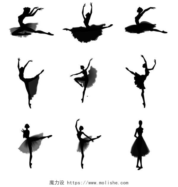 跳舞元素剪影舞动PNG素材动态舞蹈人物元素